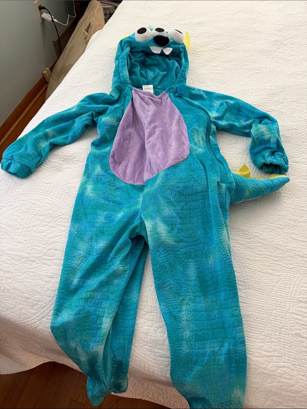Target Teal Monster Hooded Kids Costume with Purple Belly and Yellow Spikes